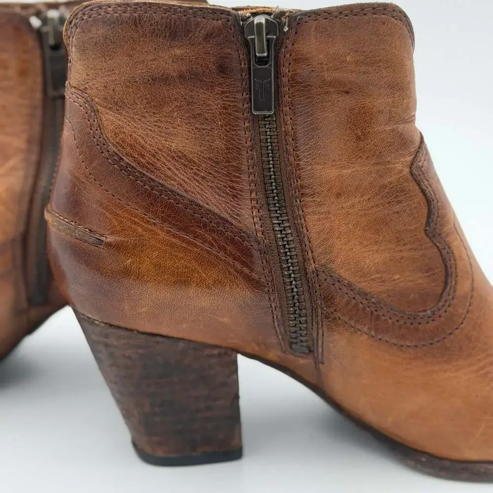 Frye Renee Seam Short Leather Ankle Boots